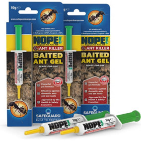 NOPE Ant Killer Syringe (2x10g) Baited Ant Gel Indoor & Outdoor Total Nest/s Eradication. Zero mess & refillable.