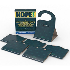 NOPE Clothing Moth Traps - 6 Pack - Non-Toxic Odourless Sticky Clothes Moth Trap, Pet and Child Safe