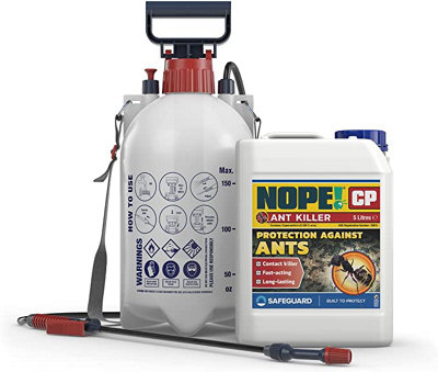 NOPE CP Ant Killer Spray (5L & Sprayer) Effective Ant Control - Fast-Acting, Long-Lasting for Indoor & Outdoor use. HSE Approved