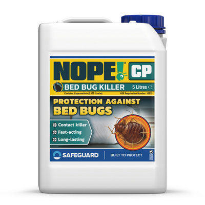NOPE CP Bed Bug Killer Spray (5L & Sprayer) Fast-acting, Odourless and Repellent  for Effective Bed bug Control. HSE Approved