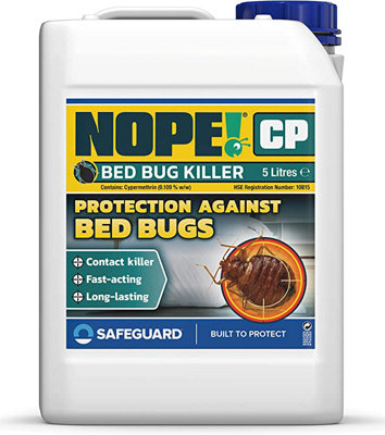 NOPE CP Bed Bug Killer Treatment - 5L - HSE Approved, Odourless & Non-Staining for Mattress, Bed frames, Carpets, Furniture.
