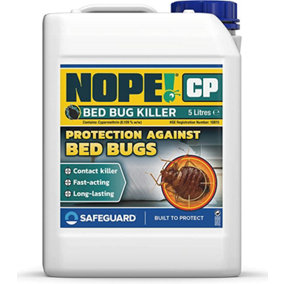 NOPE CP Bed Bug Killer Treatment - 5L - HSE Approved, Odourless & Non-Staining for Mattress, Bed frames, Carpets, Furniture.