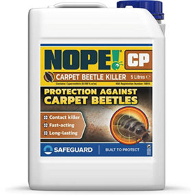 NOPE CP Carpet Beetle Killer - 5L - Fast Acting, Odourless and Stainless Carpet Beetle Treatment for home use. HSE Registered