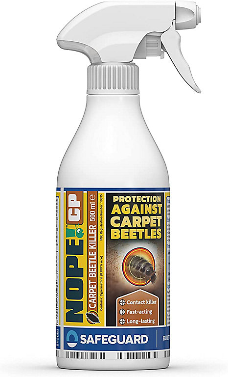 NOPE CP Carpet Beetle Killer Spray (500ml) Fast-acting, Odourless, Repellent  and Disinfectant Carpet Beetle Spray. HSE Approved