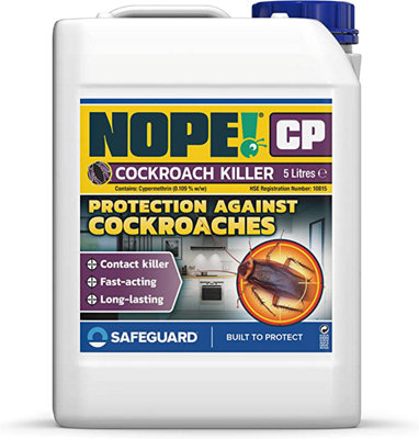 NOPE CP Cockroach Killer Spray (5 L) Odourless formula with disinfectant properties for spot treatment. HSE Approved.