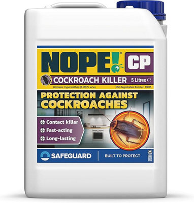 NOPE CP Cockroach Killer Spray - 5L - Odourless, Strong, Contact Killer for home use. HSE approved