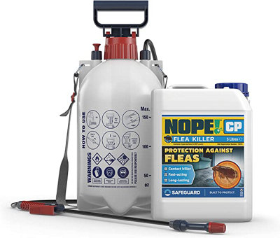 NOPE CP Flea Spray (5L & Sprayer) for The Home - Fast-Acting, Odourless & Non-Staining. Indoor & Outdoor Flea Killer