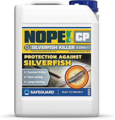 NOPE CP Silverfish Killer (5L) Fast-acting, Odourless, Stainless Silverfish Treatment and Repellent for the Home.