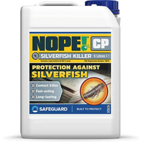 NOPE CP Silverfish Killer (5L) Fast-acting, Odourless, Stainless Silverfish Treatment and Repellent for the Home.