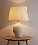 Nora 51cm Cream Ceramic Table Lamp With Matching Cream Shade Tall Table lamp with Lampshade