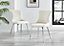 Nora Deep Padded Luxurious Dining Chairs Upholstered In Soft Cream Velvet With Chrome Legs (Set of 2)