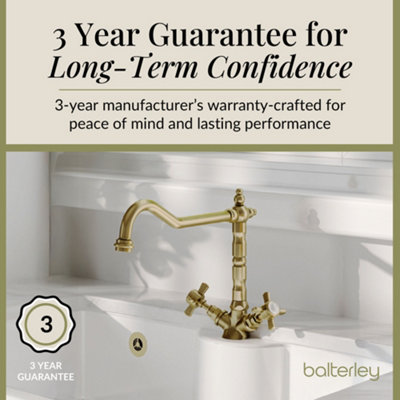 Norbury Traditional French Classic Mono Sink Mixer Tap - Brushed Brass