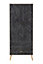 Nordic 2 Door 2 Drawer Wardrobe - L55.5 x W76.5 x H182.5 cm - Concrete Effect/Charcoal