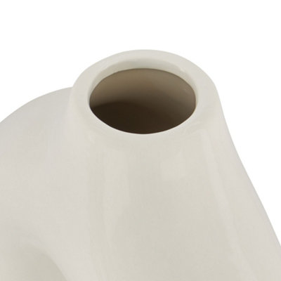 Nordic Ceramic Donut Decorative Vase - 25cm - White - 3