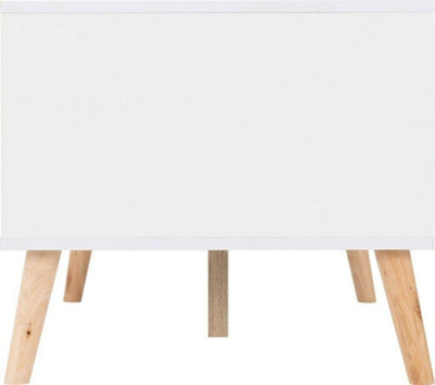 Nordic Coffee Table 2 Drawer White and Distressed Effect Finish