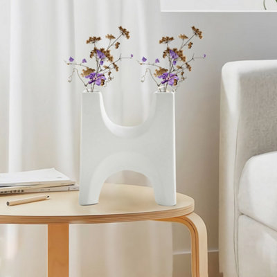 Nordic Creative Abstract White Art Ceramic Vase Desktop Decoration