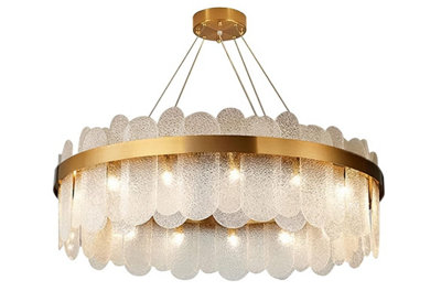 Nordic Gold Crystal Oval Chandelier Pendant Light Ceiling Light 60 cm
