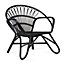 Nordic Indoor Rattan Chair in Black (H)84cm x (W)83cm x (D)72cm