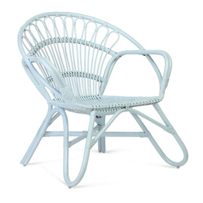 Nordic Indoor Rattan Chair in Blue (H)84cm x (W)83cm x (D)72cm DIY at B&Q