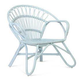 Nordic Indoor Rattan Chair in Blue (H)84cm x (W)83cm x (D)72cm
