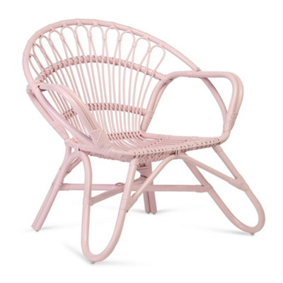 Nordic Indoor Rattan Chair in Pink (H)84cm x (W)83cm x (D)72cm