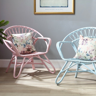 Nordic Indoor Rattan Chair in Pink (H)84cm x (W)83cm x (D)72cm