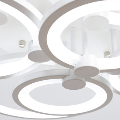 Nordic-Inspired 8-Ring LED Semi-Flush Mount Ceiling Light - Modern ...