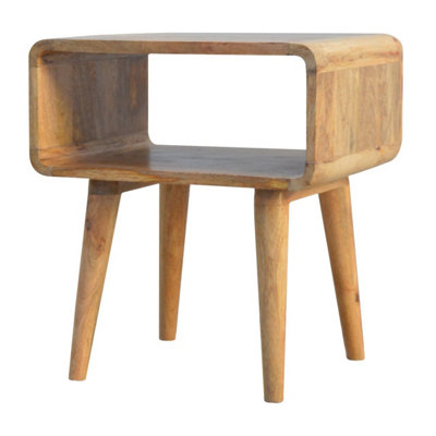 Nordic Style Curved Open Bedside with One Compartment