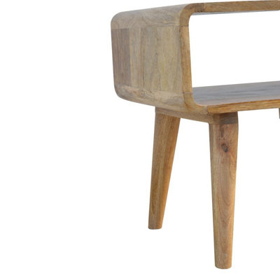 Nordic Style Curved Open Bedside with One Compartment
