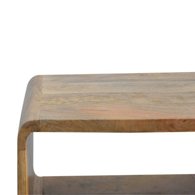 Nordic Style Curved Open Bedside with One Compartment