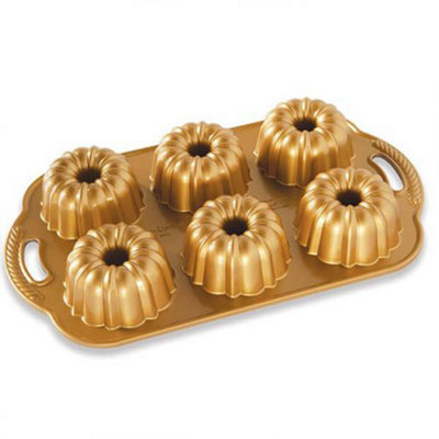 Nordic Ware Anniversary Bundtlette Pan Gold