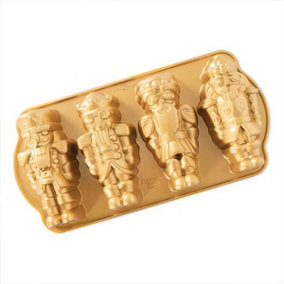 Nordic Ware Nutcracker Cakelet Pan Gold