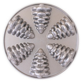 Nordic Ware Silver Evergreen Cakelets