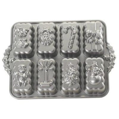 Nordic Ware Silver Holiday Mini Loaves Pan