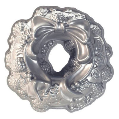 Nordic Ware Silver Holiday Wreath Bundt Pan