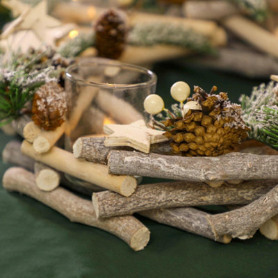 Nordic Wreath Tealight Xmas Table Decoration Centrepiece Christmas Décor Candle Holder
