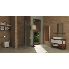Nordica Dark Wood Effect 150mm x 600mm Porcelain Wall & Floor Tiles (Pack of 16 w/ Coverage of 1.44m2)