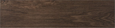 Nordica Dark Wood Effect 150mm x 600mm Porcelain Wall & Floor Tiles (Pack of 16 w/ Coverage of 1.44m2)