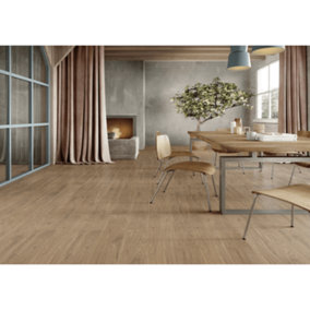 Nordica Light Wood Effect 150mm x 600mm Porcelain Wall & Floor Tiles (Pack of 16 w/ Coverage of 1.44m2)