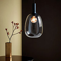 Nordlux Alton 23 Indoor Living Dining Glass Pendant Ceiling Light in Black (Diam) 23cm