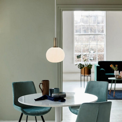 Nordlux Alton 25 Indoor Living Dining Glass Pendant Ceiling Light in White (Diam) 25cm