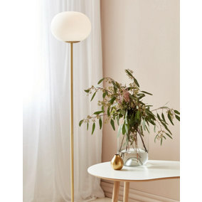 Nordlux Alton 27,5 Indoor Living Dining Bedroom Metal Floor Lamp in Brass (H) 150cm