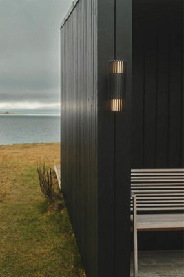 Nordlux Aludra Double Wall Light Seaside Outdoor Lighting in Black