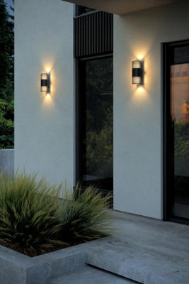 Nordlux Aludra Double Wall Light Seaside Outdoor Lighting in Black