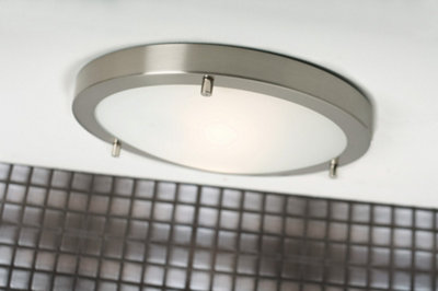 Nordlux Ancona Maxi E27 Indoor Living Dining Kitchen Bedroom Ceiling Light In Brushed Steel (Diam) 31.55cm
