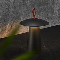 Nordlux Ara Outdoor Patio Terrace Aluminium Battery Powered Dimmable LED Light in Black (H) 29.2cm