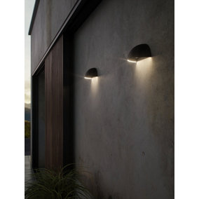 Nordlux Arcus Outdoor Patio Terrace Smart Wall light in Black (Diam) 20cm