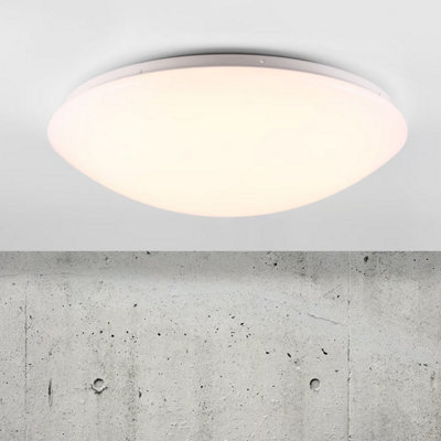 Nordlux Ask 41 Indoor Hallway Laundry Room Ceiling Light with Frosted Shade in White (Diam) 41cm