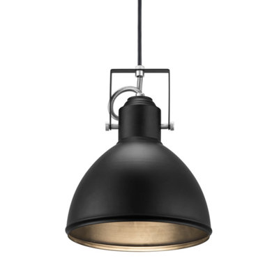 Nordlux Aslak Indoor Dining Kitchen Hallway Pendant Ceiling Light in Black (Diam) 20cm
