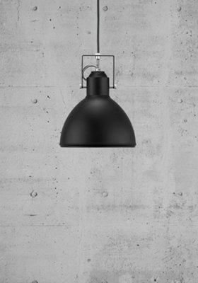 Nordlux Aslak Indoor Dining Kitchen Hallway Pendant Ceiling Light in Black (Diam) 20cm